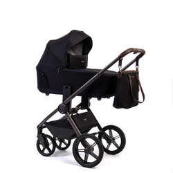 Peppy Коляска детская Monaco thermo 2 в 1 Black (черный), рама серо-коричневая