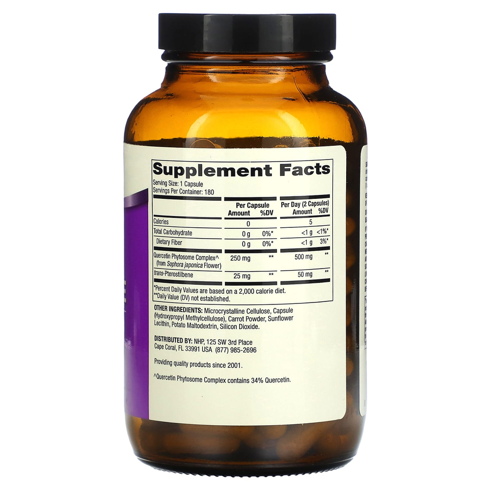 Dr. Mercola, Кверцетин и птеростильбен, улучшенный продукт, 180 капсул