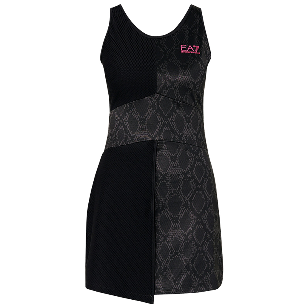 Теннисное платье EA7 Woman Jersey - black python