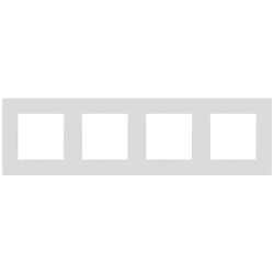Рамка для розеток и выключателей ЭРА Серия 12 12-5204-01М на 4 поста, Классик, белый матовый