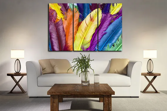 Модульная картина "Яркое перо"