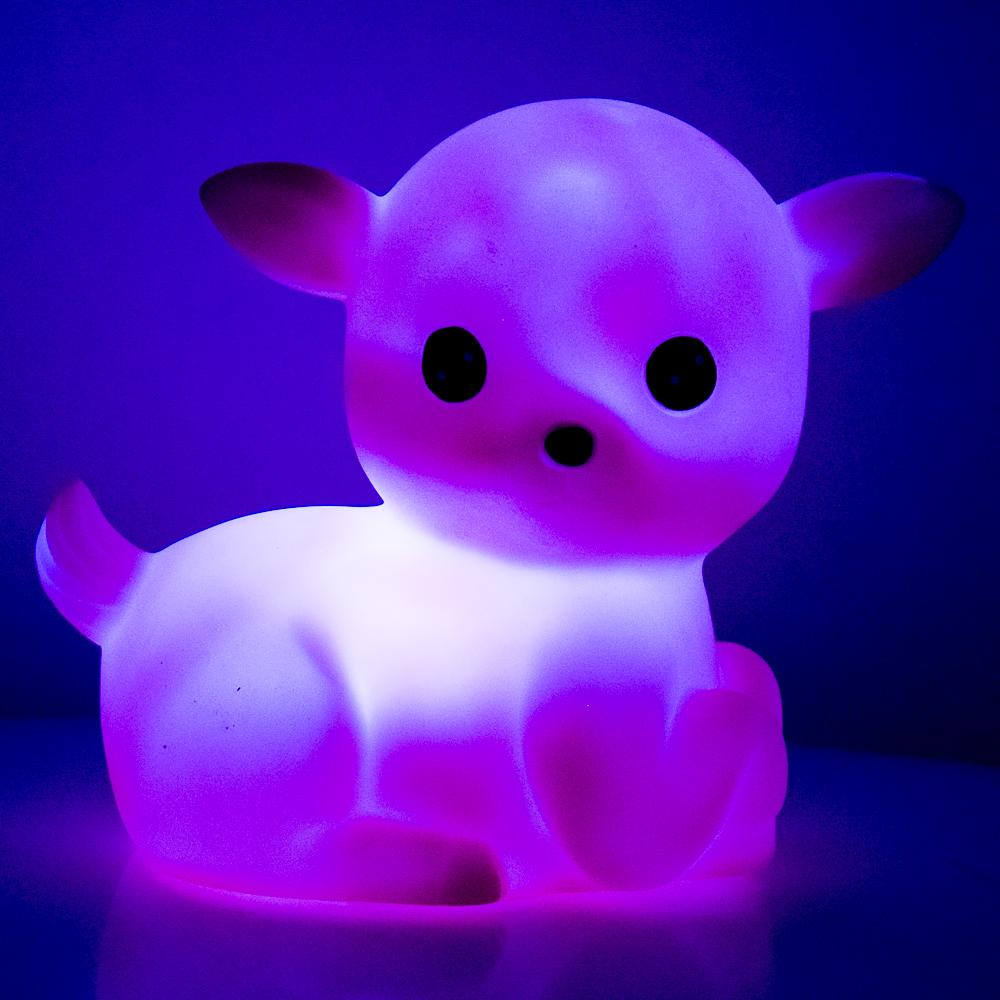 Ночник Олененок 13см 4 цвета микс кор