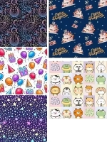 OPTIMA Упаковочная бумага Трендовая коллекция В АССОРТИ (70х100см, 1л, 5 диз) Собс. разр. УБ-8942