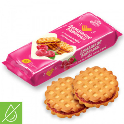 Печенье сдобное Дымка Домашние вафельки Малина 155 г
