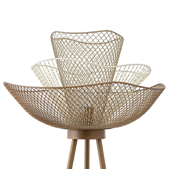 Торшер Vinger, Ø53х153 см, белый/бежевый/золотой