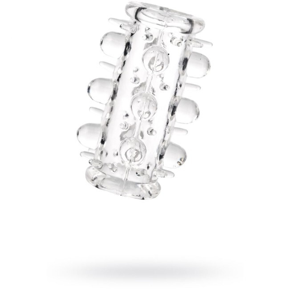 Насадка на пенис с бусинами и усиками (прозрачный) (Цвет: прозрачный)