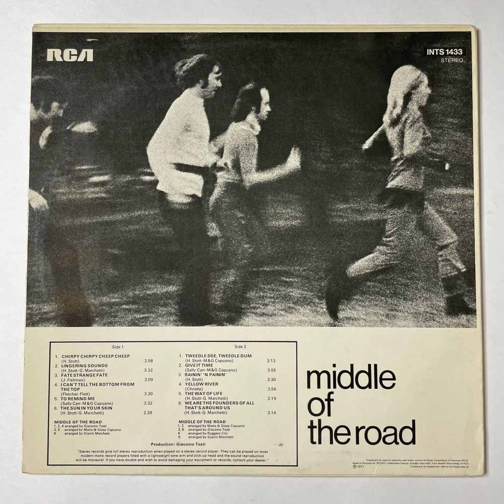 Винтажная виниловая пластинка LP Middle Of The Road Chirpy Chirpy Cheep Cheep (Germany 1971)