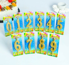 Свеча-цифра "Золотой узор" 1 шт