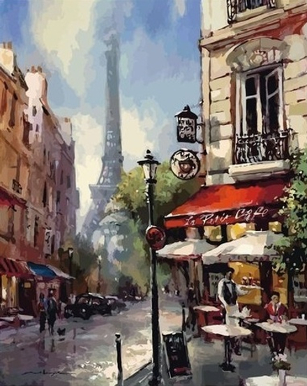 Картины по номерам 40х50 Улицы Парижа (VA-0017)