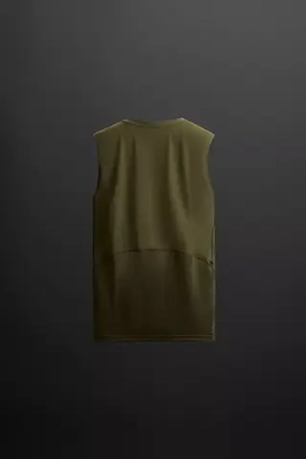 ZARA КОМПРЕССИОННАЯ МАЙКА, ТЕМНЫЙ ХАКИ