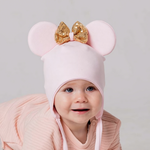 Шапка для девочки «Мышка», цвет пудра/бантик, р. 46/ 4186375 HOH LOON