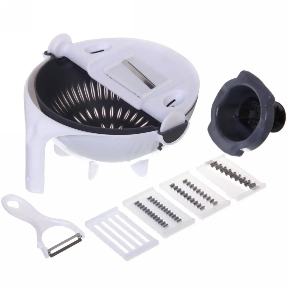 Овощерезка мультифункциональная (5насадок+чаша для нарезки+овощечистка+держатель)