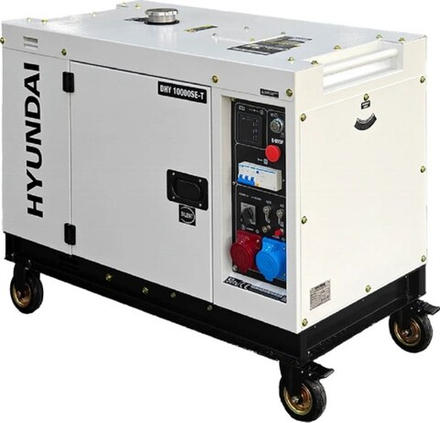 Электростанция дизельная с воздушным охлаждением HYUNDAI DHY 10000SE-T в кожухе