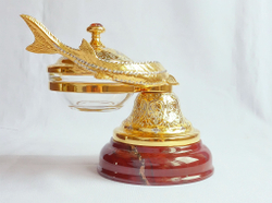 Икорница на яшме "Осетр" (Златоуст)