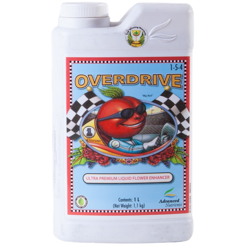 Advanced Nutrients Overdrive 250мл, 0.5л, 1л, 4л. Сильнейший стимулятор цветения и формирования плодов на природной органической основе. Доводит созревание до логического завершения. Увеличивает размер плодов и подготавливает растение к сбору урожая. Купить с доставкой по Москве и МО по низкой цене.