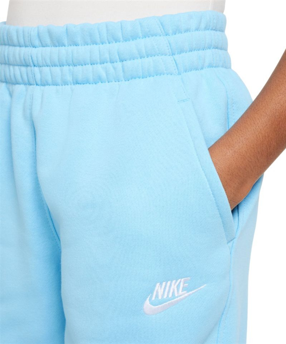 Штаны для девочки теннисные Nike Kids Club Fleece Jogger - aquarius blue/white