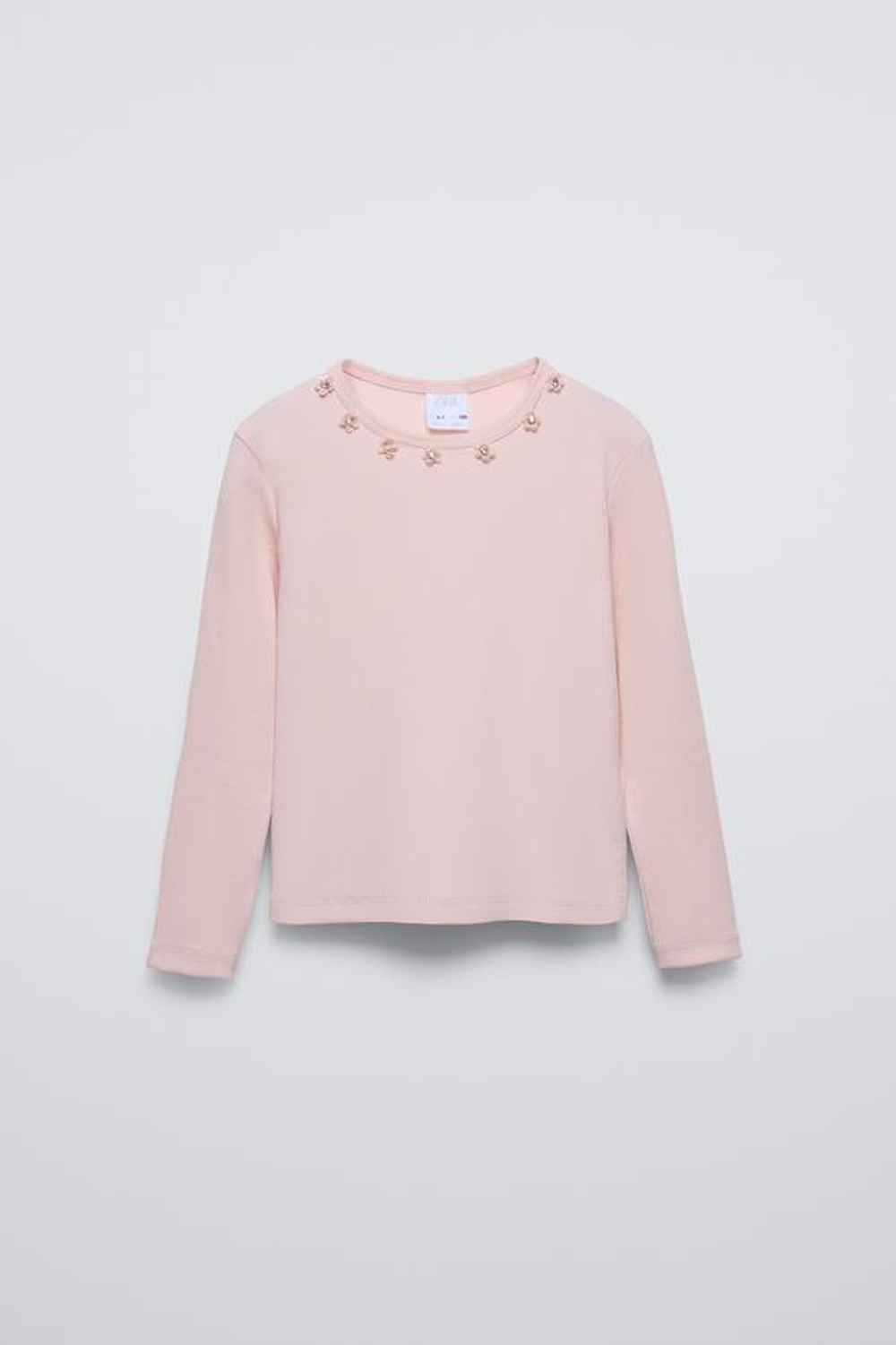 ZARA ФУТБОЛКА В РУБЧИК С ЦВЕТОЧНЫМ ПРИНТОМ, РОЗОВЫЙ