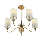 6590/5 CLASSI LN26 055 латунь/мятный зеленый, металл, керамика/текстиль Люстра подвесная E14 5*40W 220V ANRI