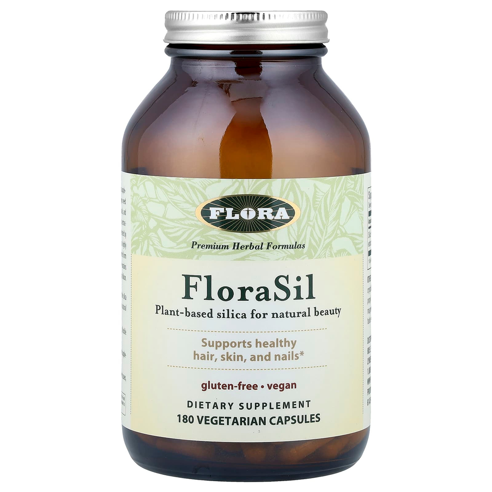 Flora, FloraSil, 180 вегетарианских капсул (9 мг в 1 капсуле)