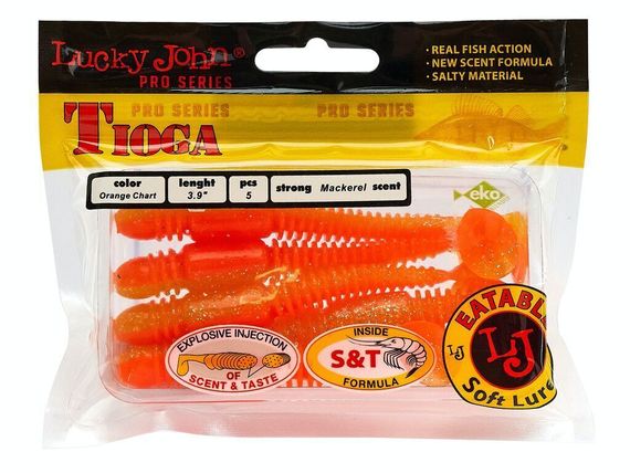 Виброхвосты съедобные LJ Pro Series TIOGA 3.9in (10 см), цв. T26, 5 шт.