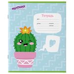 Тетрадь 12 л. ЮНЛАНДИЯ, линия, обложка картон, "КАКТУСИКИ", 106474, 5шт