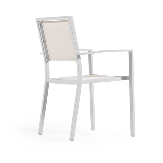 Sirley Садовый стул из алюминия и белого текстиля