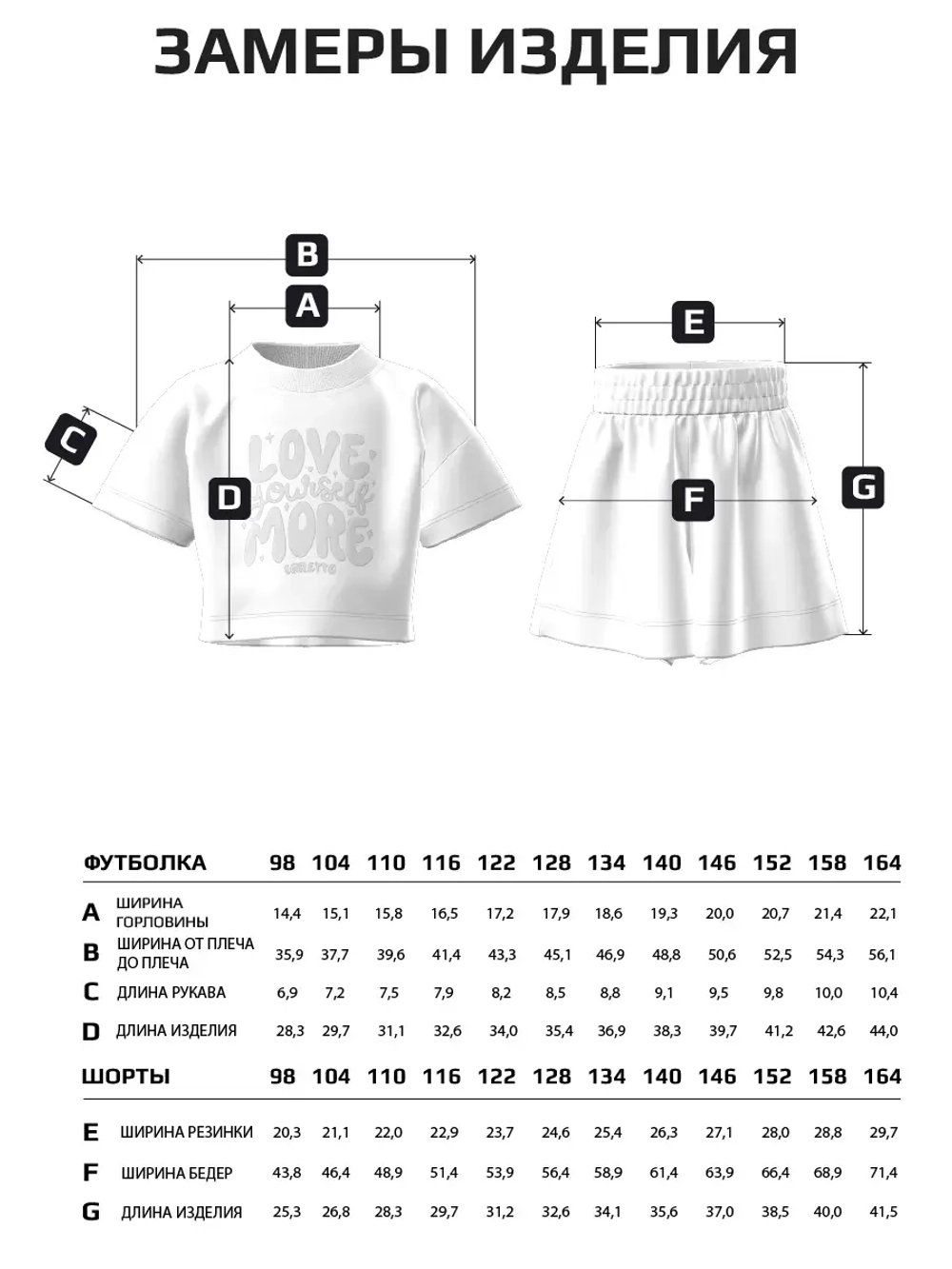 Летний костюм для девочки с шортами