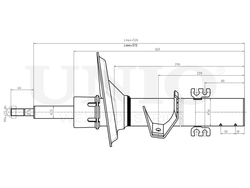 Амортизатор газовый передней подвески правый UNIO SAB-10225