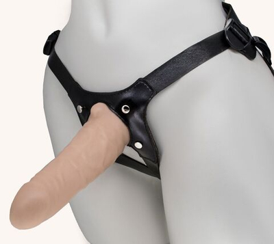 Пустотелый фаллопротез MEN STYLE - 17,5 см. (Цвет: телесный с черным)