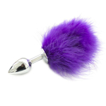 Металлическая пробка с фиолетовым хвостиком - 11 см. (Цвет: фиолетовый)