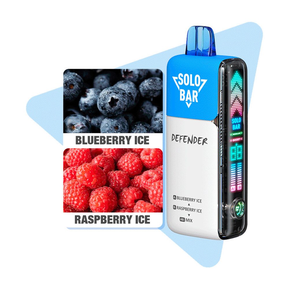 SOLOBAR DEFENDER 40K - Blueberry Ice / Raspberry Ice (5% nic)
