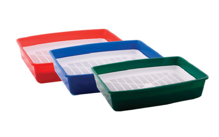 Туалет для кошек "ГЛУБОКИЙ С СЕТКОЙ" (СИНИЙ) ВАКА 420*310*95