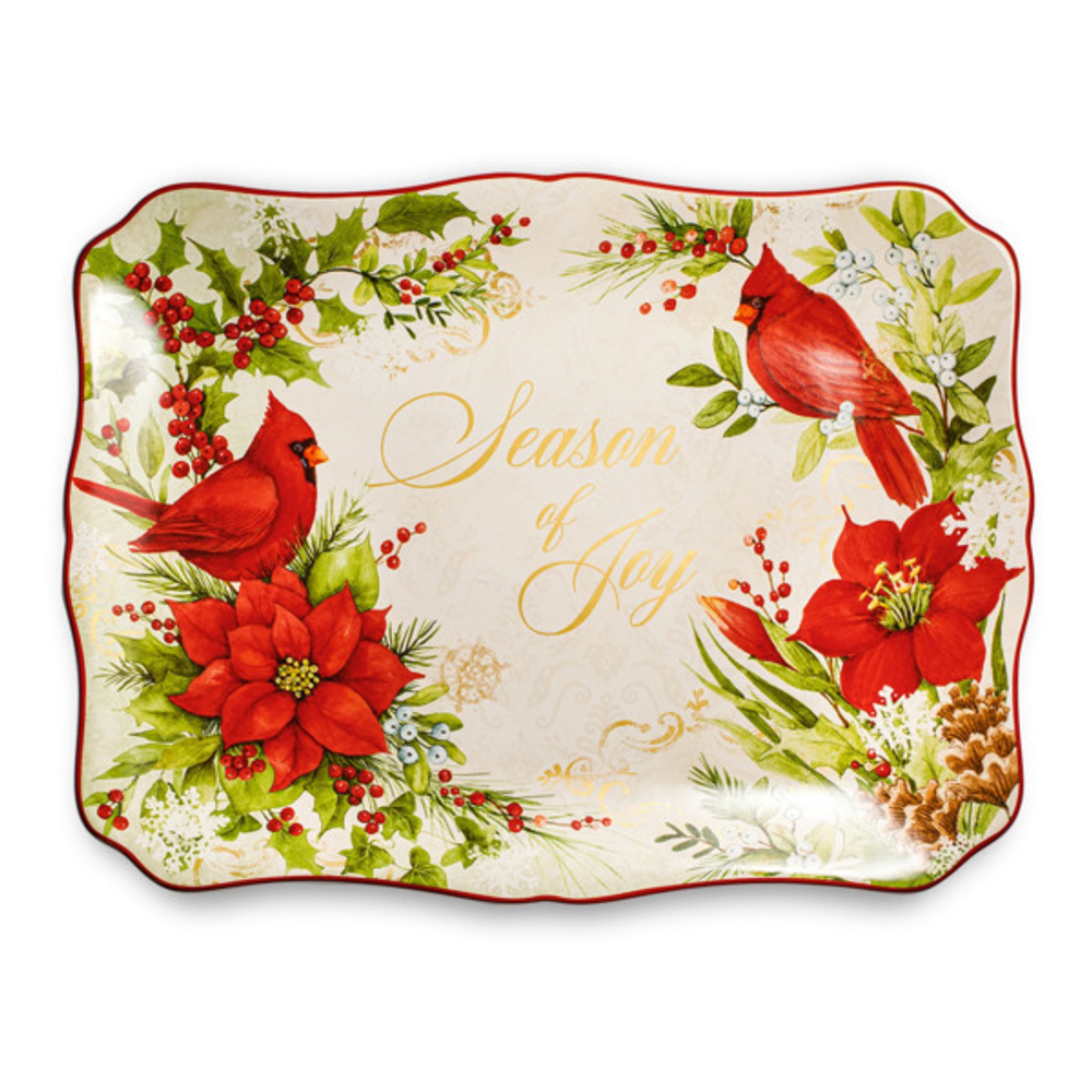 Блюдо прямоугольное 41х30см Certified Int Красочная зима