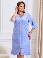 Халат Бархат Виотекс ПЫЛЬНО-ГОЛУБОЙ