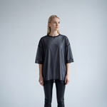 Футболка с сеткой оверсайз, белая