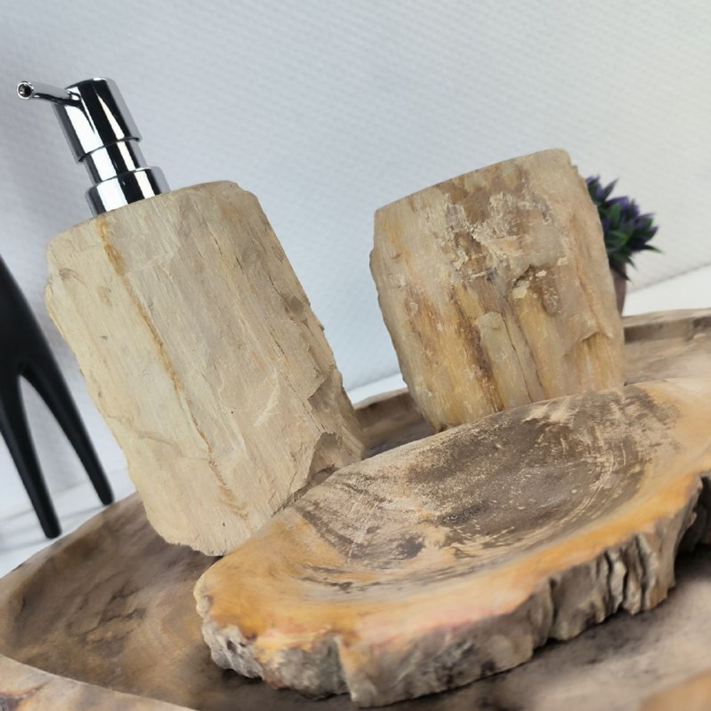 Набор из окаменелого дерева 4 предм Fossil Set NF-63064 поднос 33см*39см