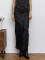 Юбка кожаная длинная