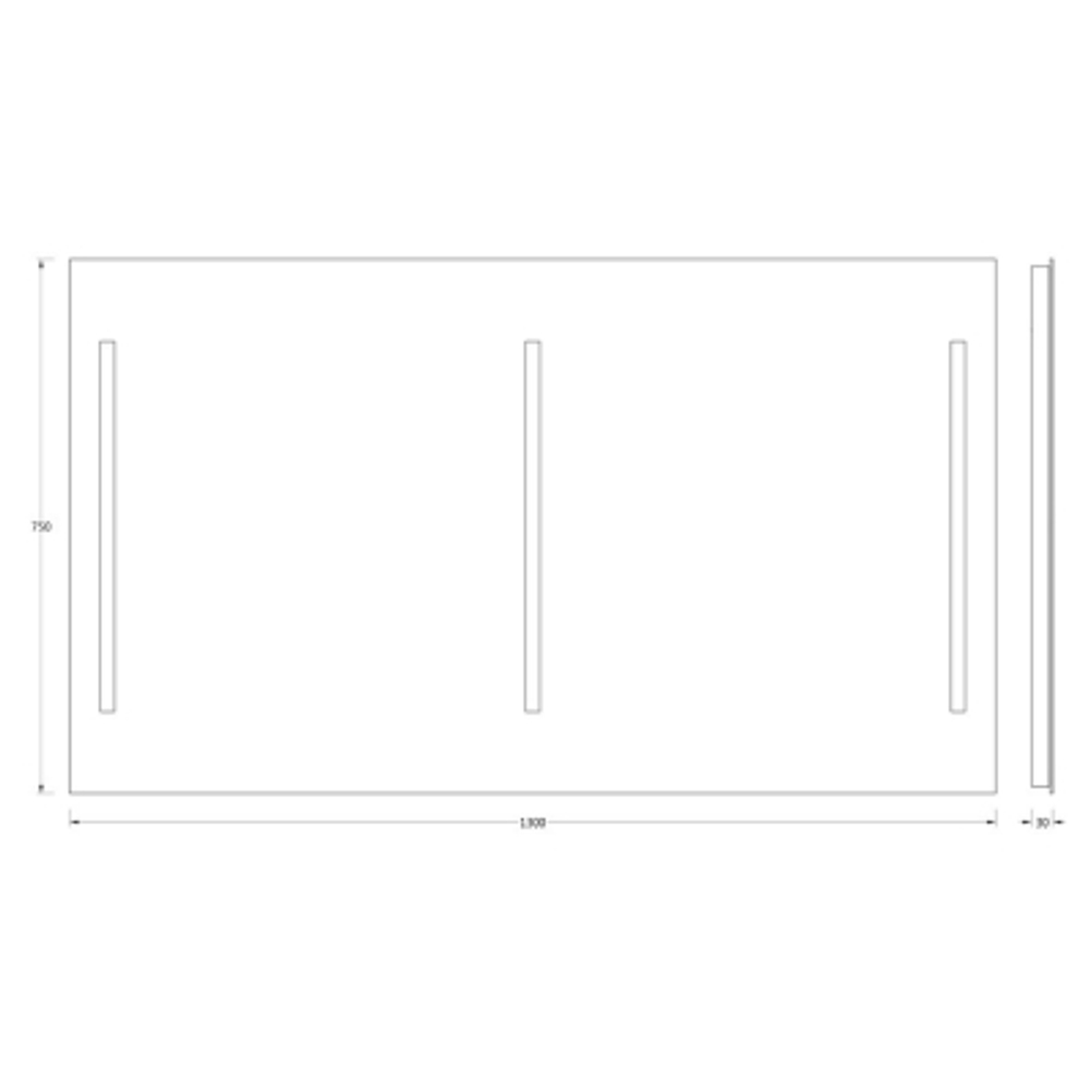 Зеркало Evoform с 3-мя встроенными LUM-светильниками 60 W 130х75 см