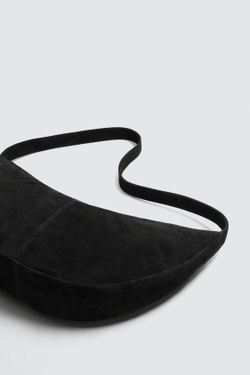 ZARA КОЖАНАЯ СУМКА, ЧЕРНЫЙ