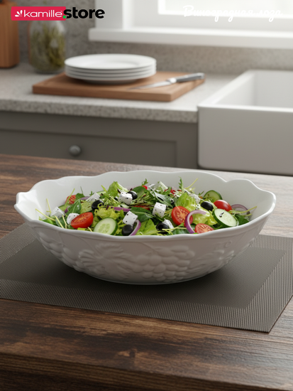 Набор овальных салатников 2 шт. 27х21х8 см., фарфор, коллекция "Виноградная лоза"