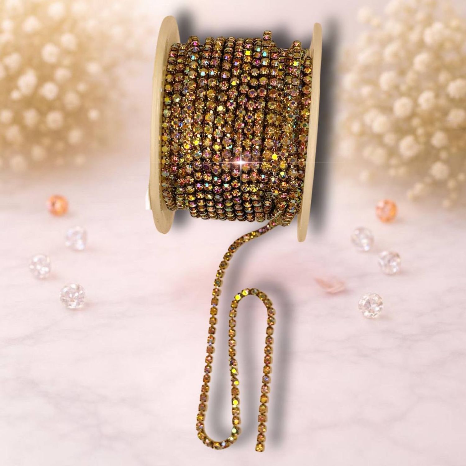 стразовая лента 3мм ,Голограмма  (1м)