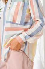 22451 Блузка женская (полоска мультиколор)