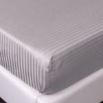 Комплект постельного белья Страйп Сатин Однотонный на резинке CTR030