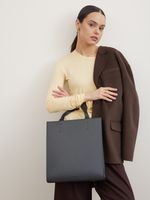 ШОППЕР БОЛЬШОЙ ЧЕРНЫЙ|ГРАФИТ|Т.КОРИЧНЕВЫЙ