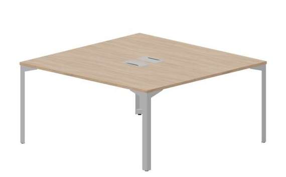 Составной стол на 2 рабочих места 158х156,6х75см (2 металлических  аутлета)