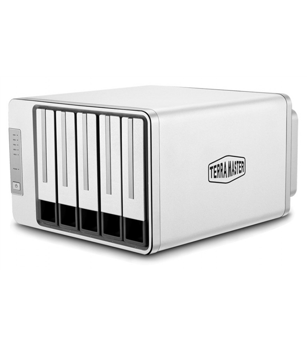 Система хранения данных TerraMaster D5-300 DAS tower/2xHDDs RAID0,1,10,5,JBOD/up to 5 SATA(3,5' or 2,5')/1xUSB3.1 Type-C gen1/1xPS/1YW