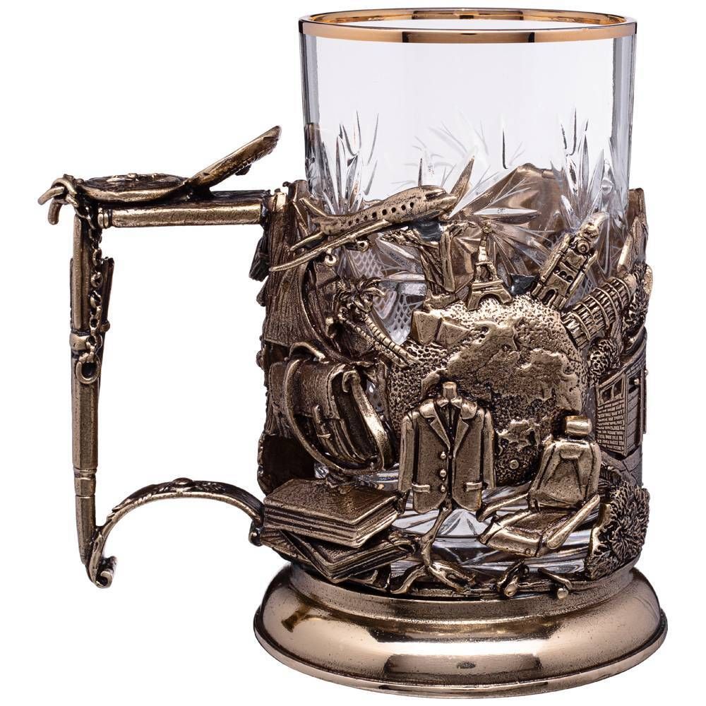 СТАКАН С ПОДСТАКАННИКОМ "УСПЕШНЫЙ ЧЕЛОВЕК" 250 МЛ