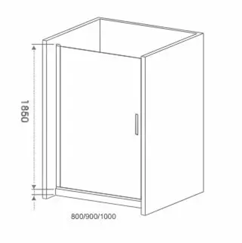Душевая дверь в нишу Bas Mokka DR 90*185 без поддона, без магнитного профиля