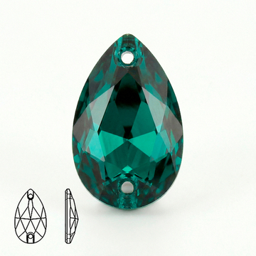 Пришивные стеклянные стразы (Blue Zircon / Блю циркон, форма “капля” / Teardrop)