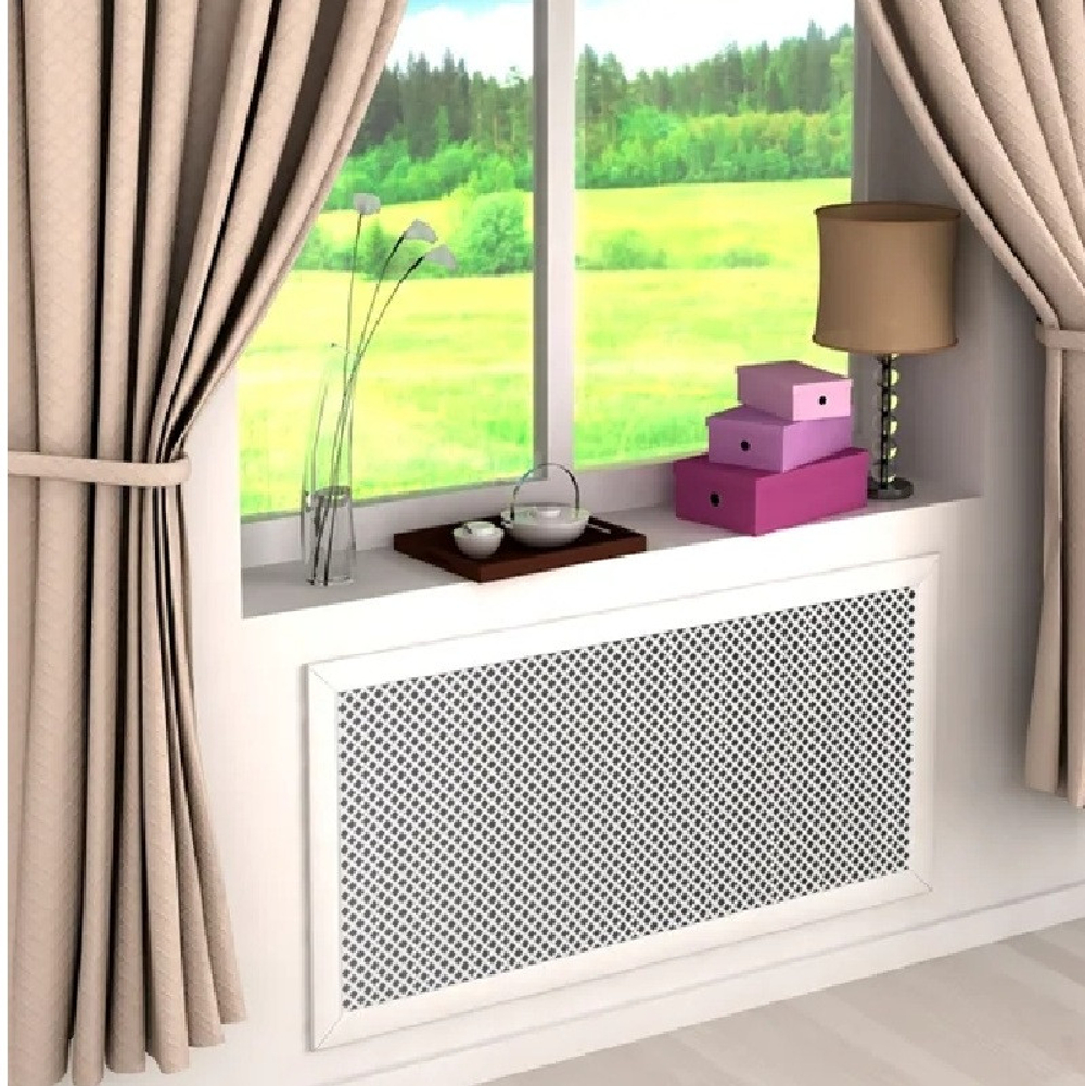 Экран для радиатора Стильный дом Глория v546728 белый 1200х600 мм